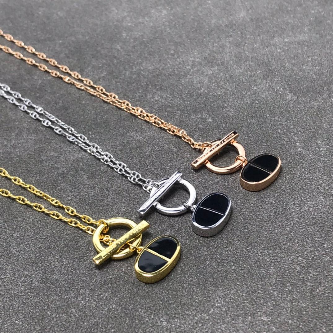 [LuxJewelry]CHAINE VERSO BLACK CERAMIC  NECKLACE