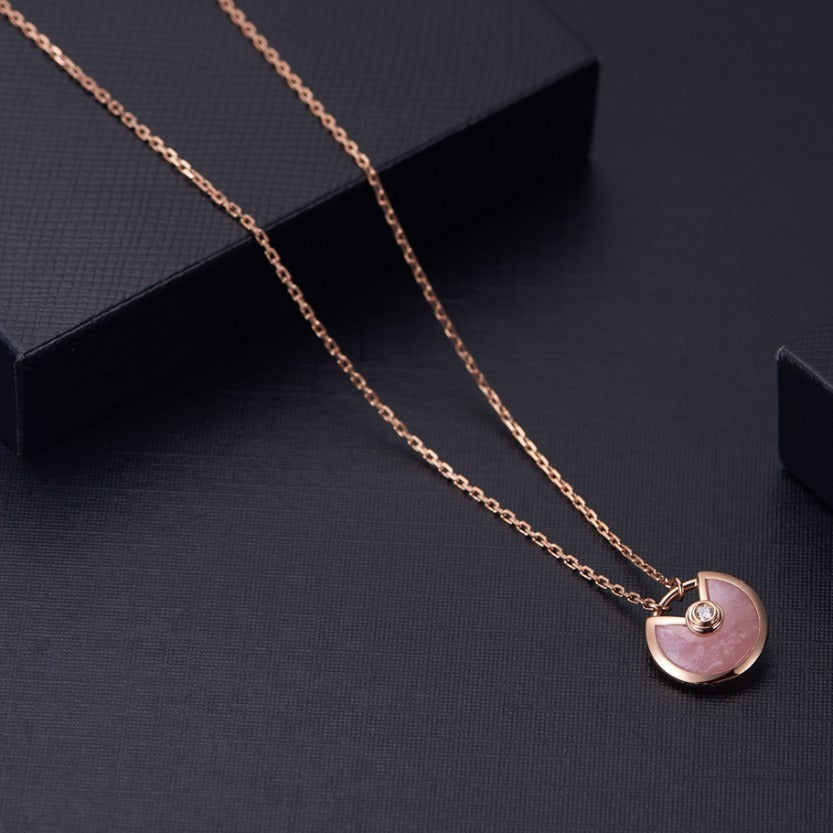 [LuxJewelry]AMULETTE ROSE GOLD PINK MOP NECKLACE