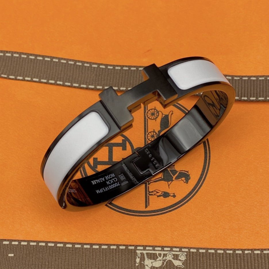 [LuxJewelry]H BRACELET 12MM BLACK WHITE CERAMIC