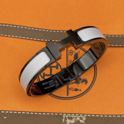 [LuxJewelry]H BRACELET 12MM BLACK WHITE CERAMIC