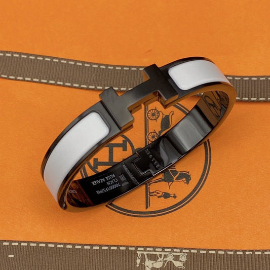 [LuxJewelry]H BRACELET 12MM BLACK WHITE CERAMIC