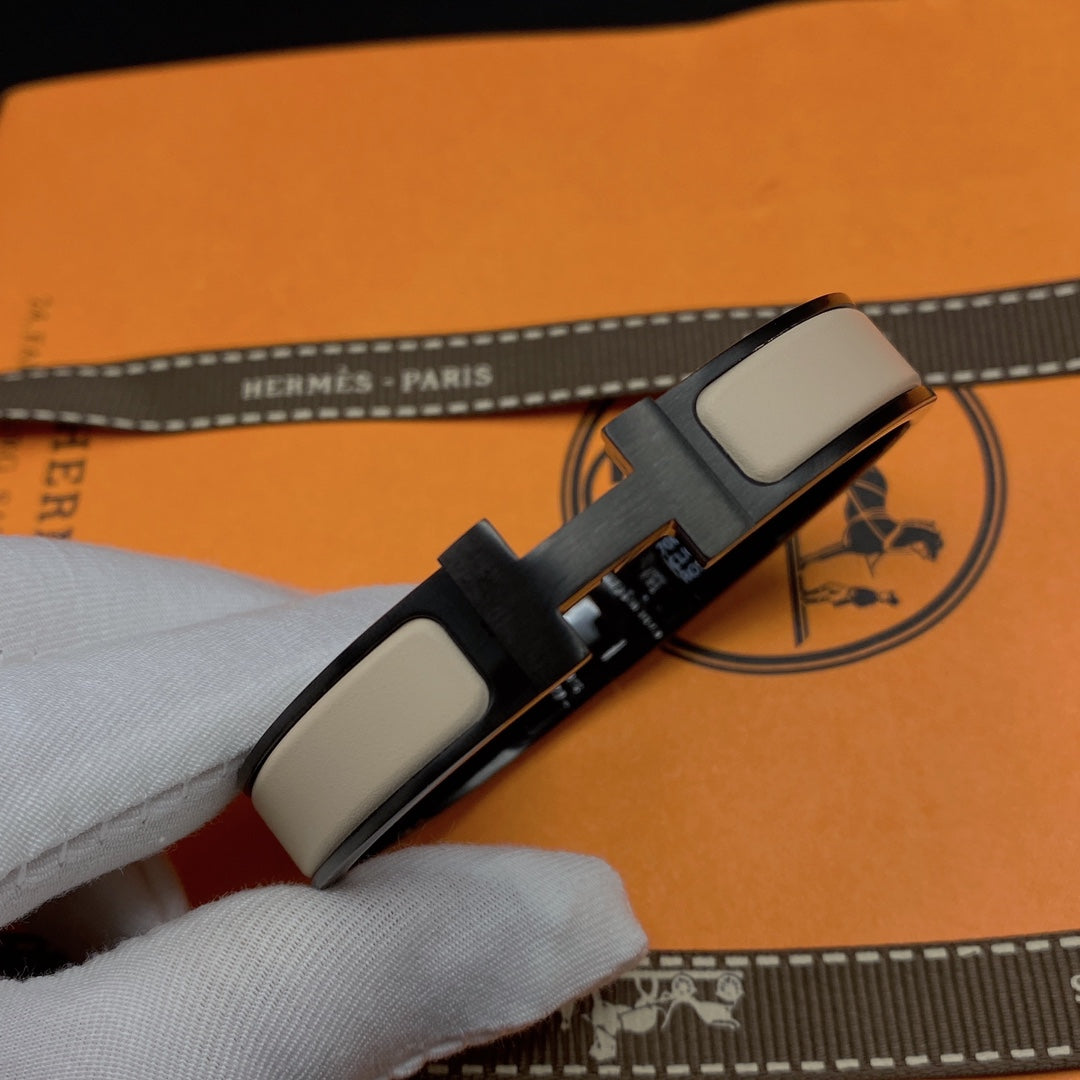 [LuxJewelry]H BRACELET 12MM BLACK BEIGE CERAMIC