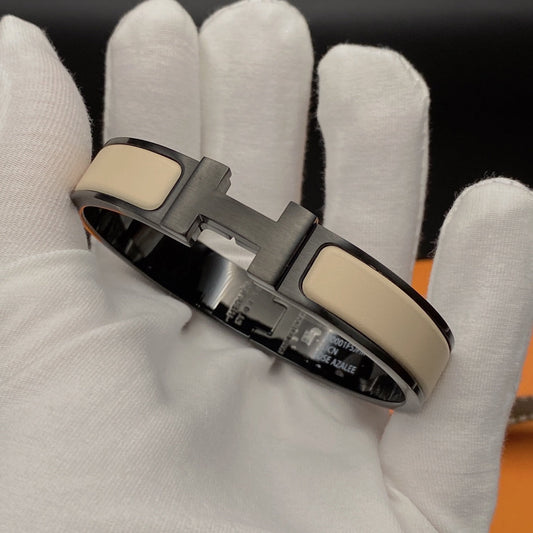 [LuxJewelry]H BRACELET 12MM BLACK BEIGE CERAMIC