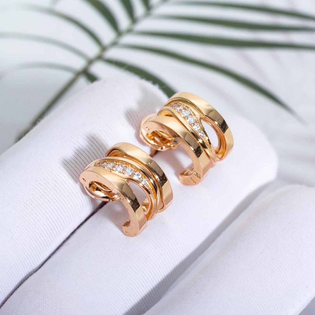 [LuxJewelry]ZERO 1 PINK GOLD DIAMONDS EARRINGS