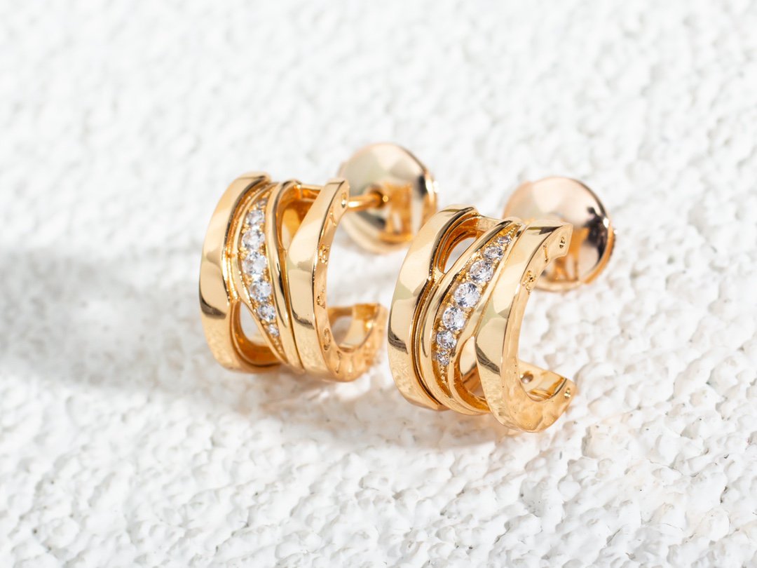 [LuxJewelry]ZERO 1 PINK GOLD DIAMONDS EARRINGS