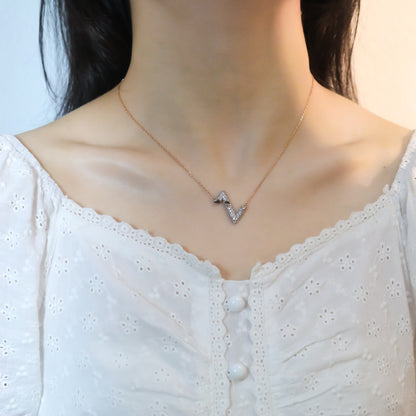 [LuxJewelry]VOLT SILVER DIAMOND PEDANT NECKLACE