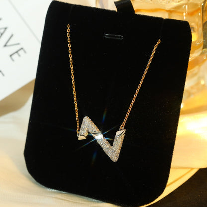 [LuxJewelry]VOLT SILVER DIAMOND PEDANT NECKLACE
