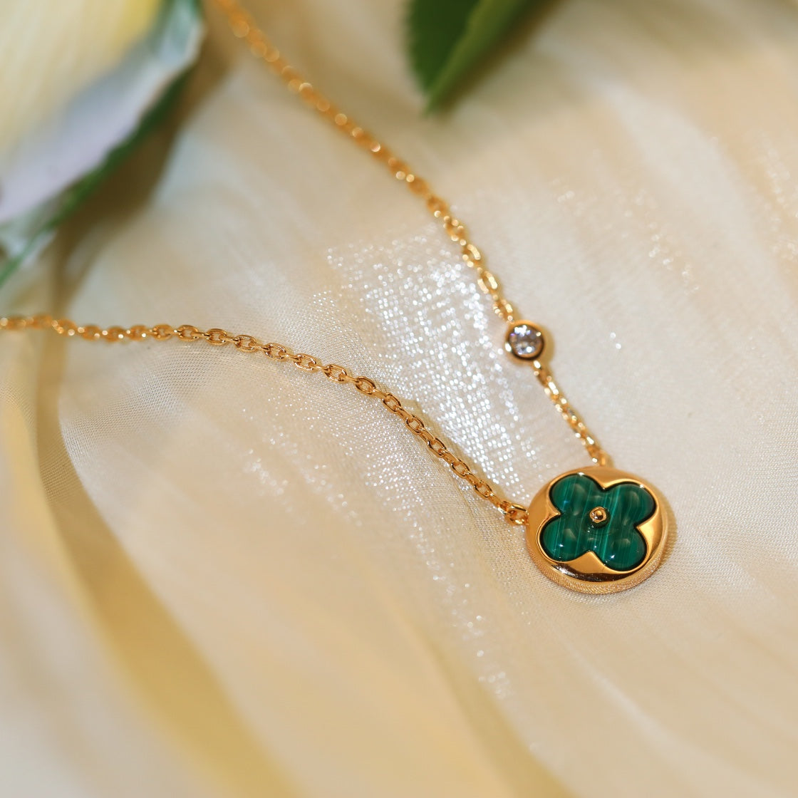 [LuxJewelry]SUN PEDANT PINK GOLD 1 DIAMOND NECKLACE