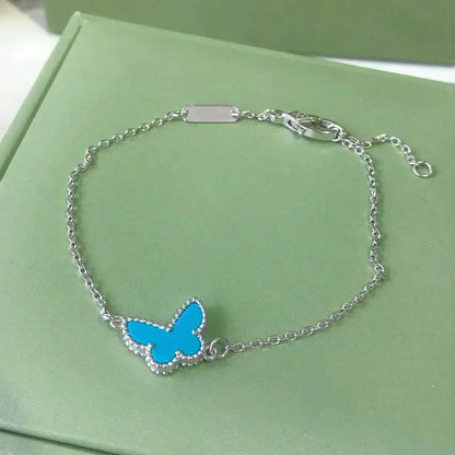 [LuxJewelry]BUTTERFLY TURQUOISE BUTTERFLY BRACELET SILVER