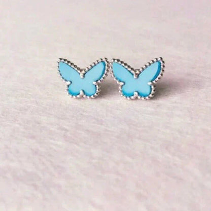 [LuxJewelry]BUTTERFLY TURQUOISE EARRINGS SILVER