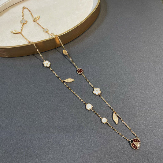 [LuxJewelry]LUCKY SPRING 15 MOTIFS GOLD NECKLACE