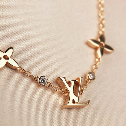 [LuxJewelry]STAR AND SUN 7 MOTIFS GOLD BRACELET