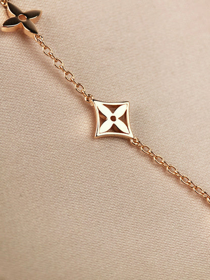[LuxJewelry]STAR AND SUN 7 MOTIFS GOLD BRACELET