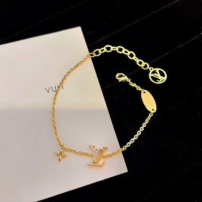 [LuxJewelry]LOGO STAR MOTIF GOLD BRACELET