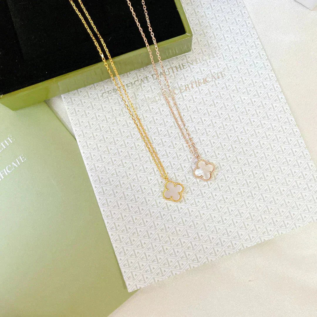 [LuxJewelry]CLOVER MINI 9.5MM WHITE MOTHER-OF-PEARL NECKLACE
