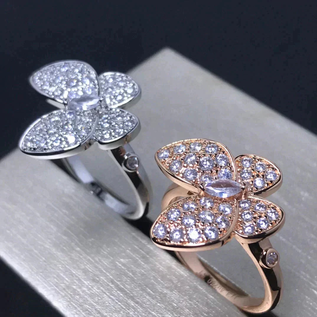 [LuxJewelry]BUTTERFLY PINK GOLD DIAMOND RING