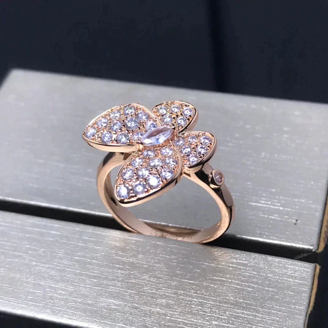 [LuxJewelry]BUTTERFLY PINK GOLD DIAMOND RING