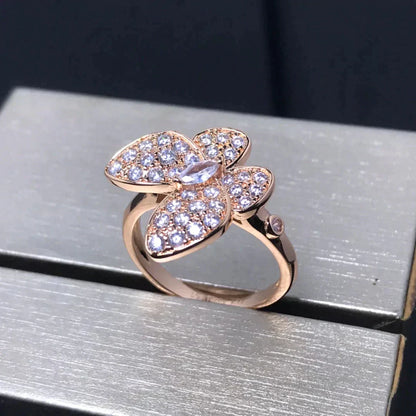 [LuxJewelry]BUTTERFLY PINK GOLD DIAMOND RING