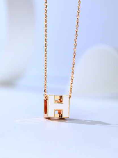 [LuxJewelry]H CAGE PINK GOLD NECKLACE