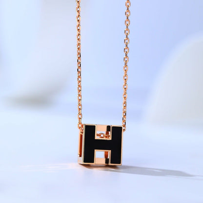 [LuxJewelry]H CAGE PINK GOLD NECKLACE