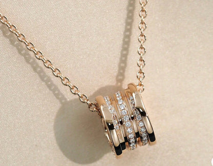 [LuxJewelry]ZERO 1 PINK GOLD DIAMOND NECKLACE