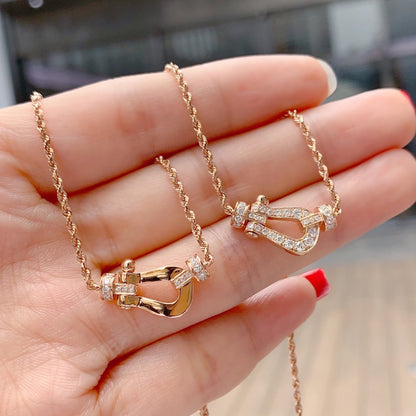 [LuxJewelry]FORCE 10 PINK GOLD DIAMOND NECKLACE
