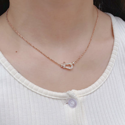 [LuxJewelry]FORCE 10 PINK GOLD DIAMOND NECKLACE