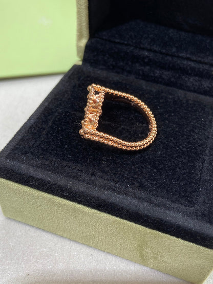 [LuxJewelry]CLOVER RIVERSIBLE PINK GOLD RING