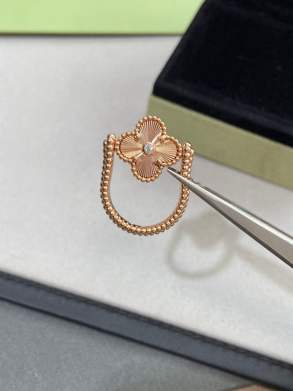 [LuxJewelry]CLOVER RIVERSIBLE ROSE GOLD RING