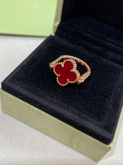 [LuxJewelry]CLOVER RIVERSIBLE ROSE GOLD RING