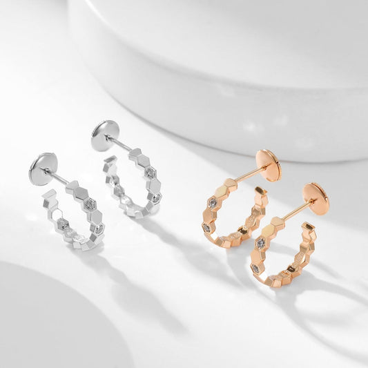 [LuxJewelry]BEE LOVE DIAMOND HOOP EARRINGS