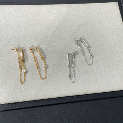 [LuxJewelry]CHAINE CHAOS DIAMOND DROP EARRINGS