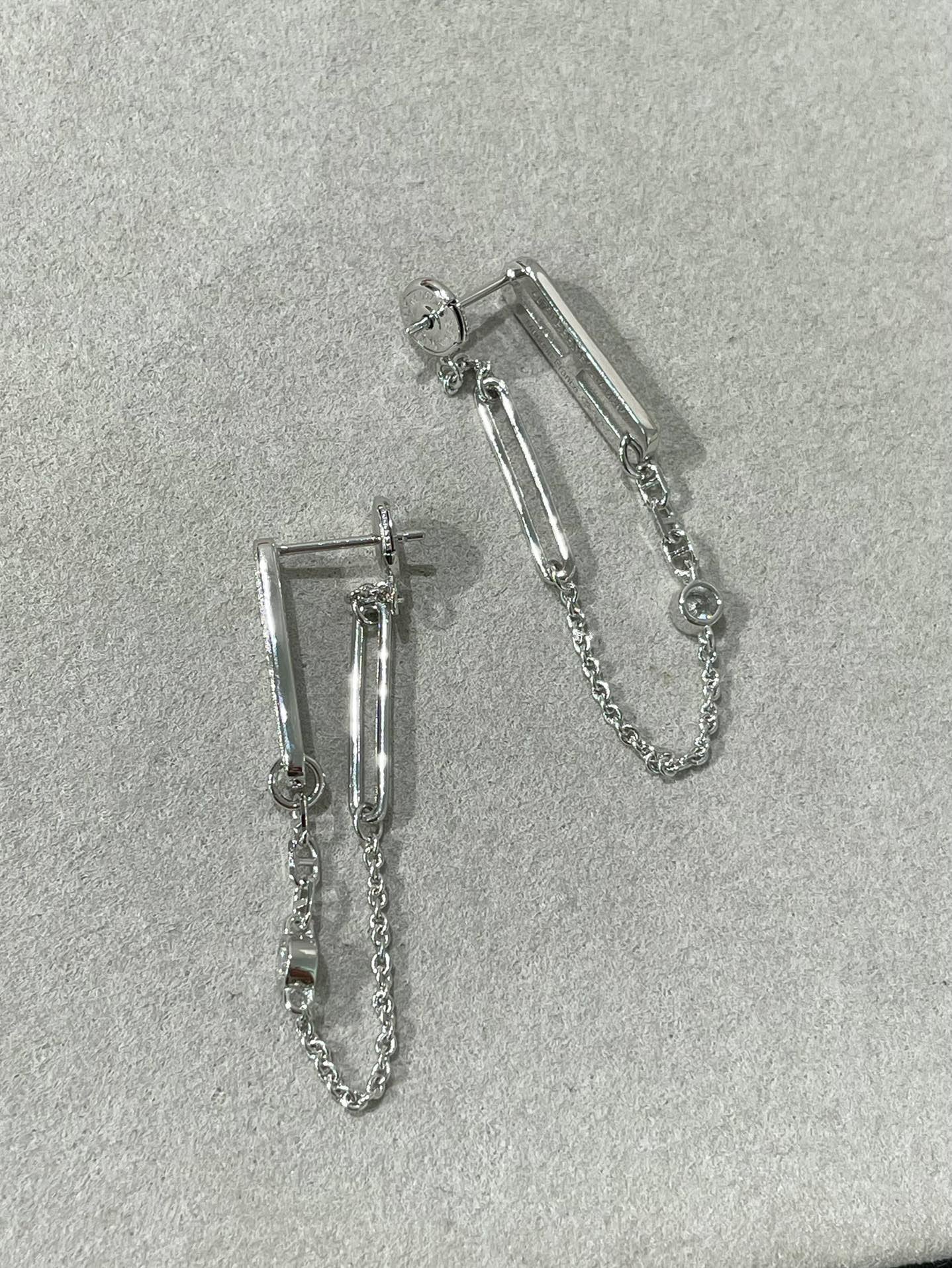 [LuxJewelry]CHAINE CHAOS DIAMOND DROP EARRINGS