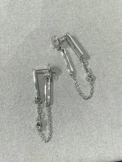 [LuxJewelry]CHAINE CHAOS DIAMOND DROP EARRINGS