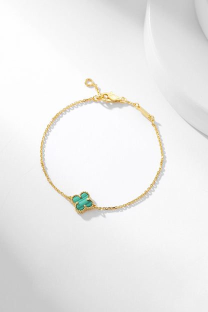 [LuxJewelry]CLOVER BRACELET MALACHITE 1 MOTIF
