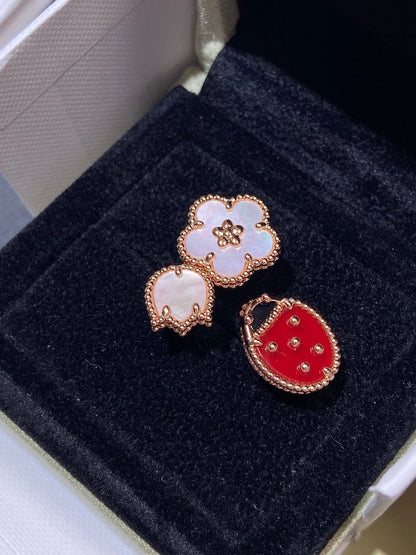 [LuxJewelry]LUCKY 3 MOTIF ROSE GOLD RING