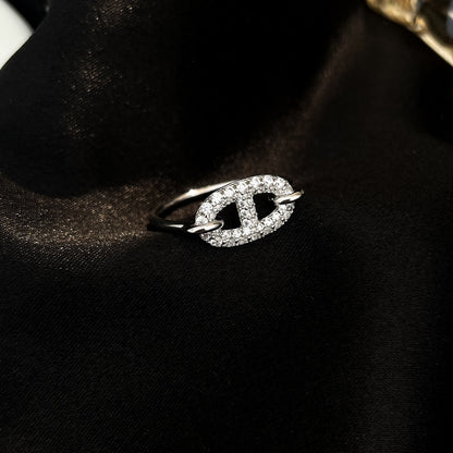 [LuxJewelry]RONDE SMALL SILVER DIAMOND RING