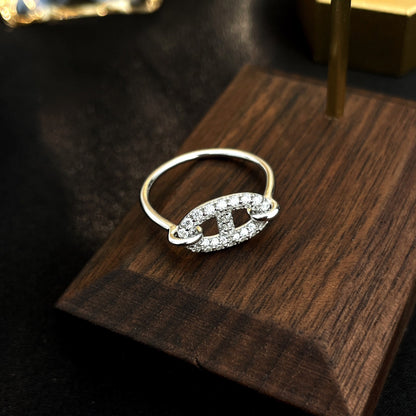 [LuxJewelry]RONDE SMALL SILVER DIAMOND RING