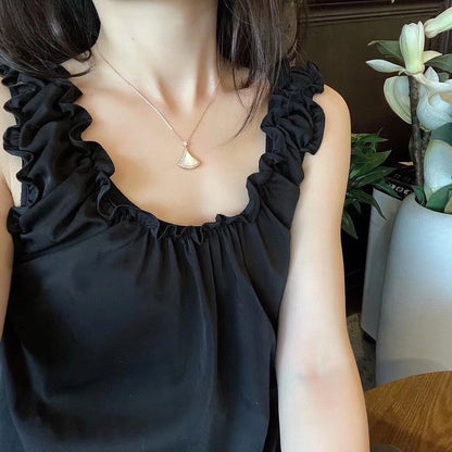 [LuxJewelry]DREAM MOP DIAMOND PAVED PINK GOLD NECKLACE