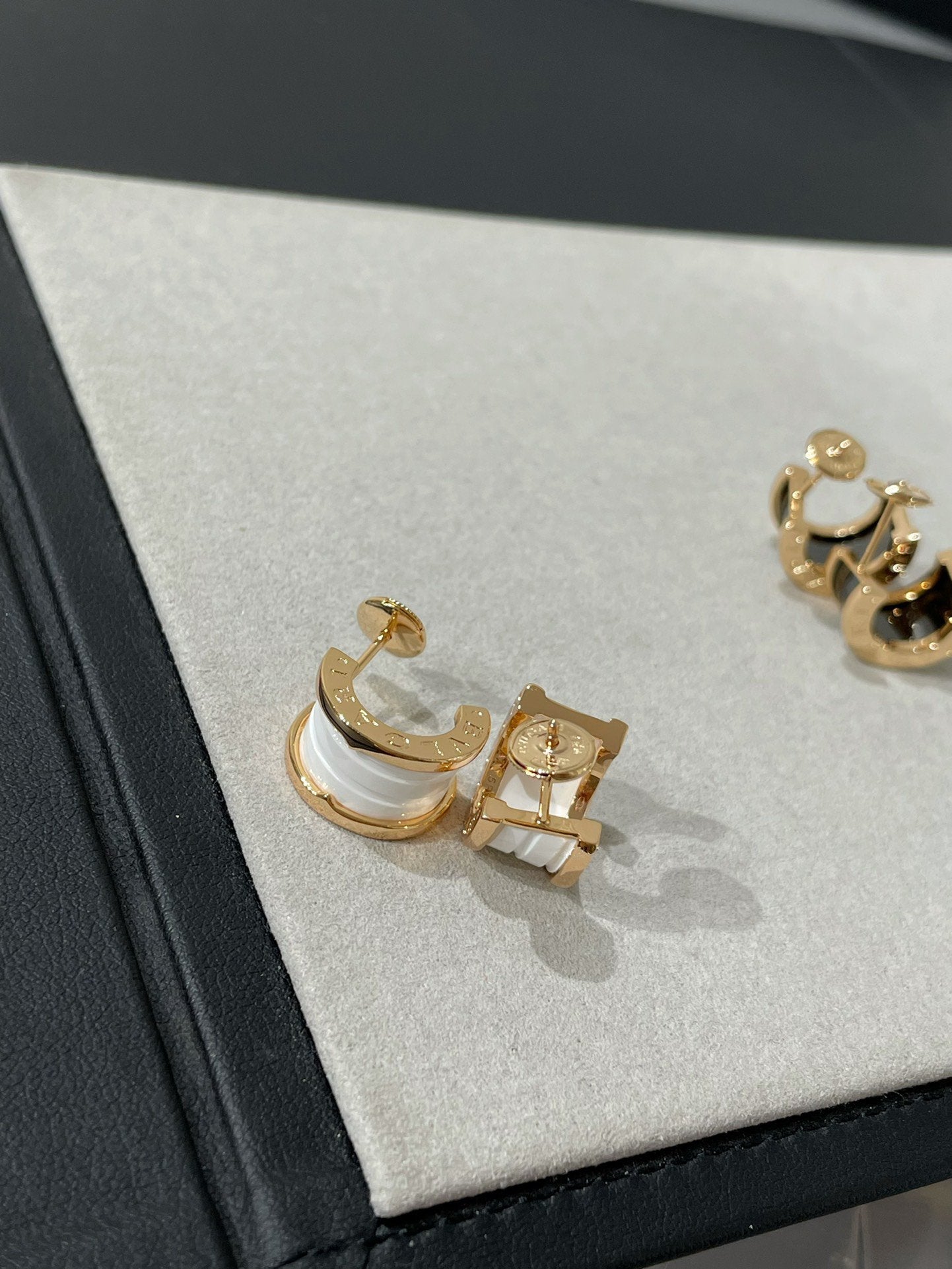 [LuxJewelry]ZERO 1 PINK GOLD CERAMIC EARRINGS