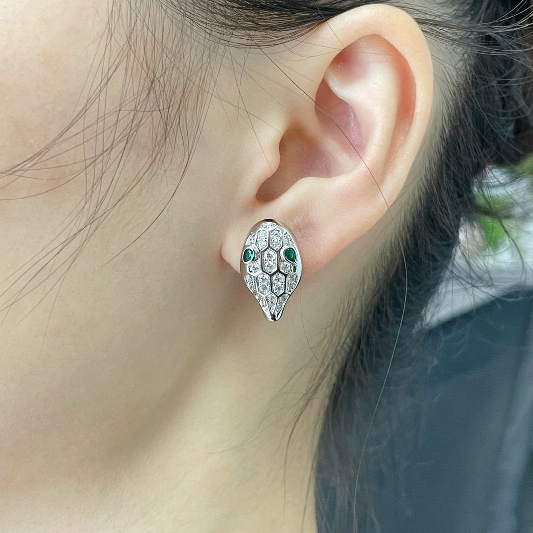 [LuxJewelry]SERPENT DIAMOND STUD EARRINGS