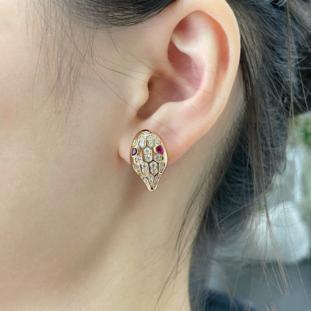 [LuxJewelry]SERPENT DIAMOND STUD EARRINGS