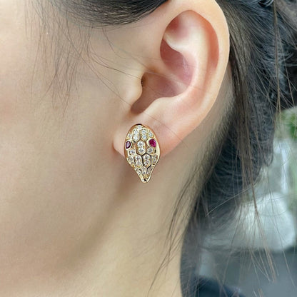 [LuxJewelry]SERPENT DIAMOND STUD EARRINGS