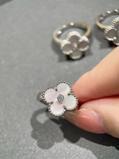[LuxJewelry]CLOVER SILVER MOP DIAMOND RING