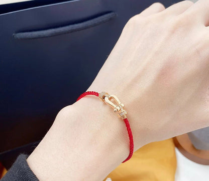 [LuxJewelry]FORCE 10 HALF DIAMOND PINK GOLD RED CORDERI LARGE AND MEDIUM MODEL