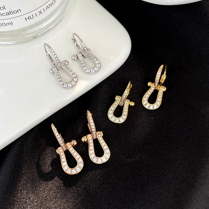 [LuxJewelry]FORCE 10 FULL DIAMOND DROP EARRINGS MEDIUM MODEL
