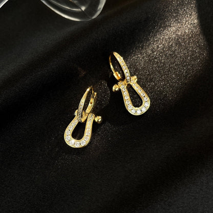 [LuxJewelry]FORCE 10 FULL DIAMOND DROP EARRINGS MEDIUM MODEL