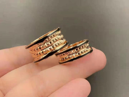 [LuxJewelry]ZERO 1 ROCK BLACK CERAMIC PINK GOLD LARGE MODEL