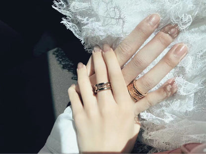 [LuxJewelry]ZERO 1 ROCK BLACK CERAMIC PINK GOLD LARGE MODEL