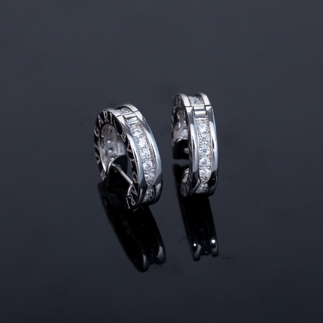 [LuxJewelry]ZERO 1 MINI SILVER DIAMOND EARRINGS